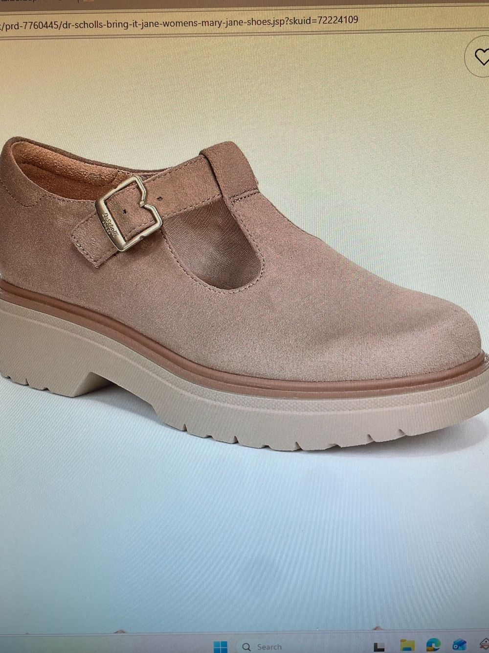 Dr. Scholl's Bring It Jane Tan Suede T-Strap Mary Jane Platform Loafers